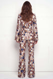 Sparkly Peak Lapel One Button Black Floral Sequin Women Suits