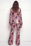 Sparkly Peak Lapel One Button Black Floral Sequin Women Suits