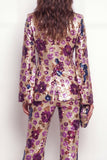 Sparkly Peak Lapel One Button Black Floral Sequin Women Suits