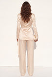 Champagne Satin Peak Lapel 2 Piece Women Suits