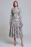 Ivory Yellow Flower Peak Lapel 2-Piece Women Suits