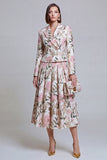 Ivory Yellow Flower Peak Lapel 2-Piece Women Suits