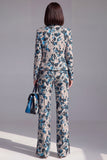 Dusty Green 3-Piece Jacquard Women Suits