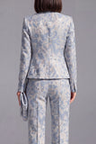 Dusty Green 3-Piece Jacquard Women Suits