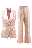 Blue Shawl Lapel 2-Piece Women Suits