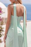 Strapless Corset Bodycon Mint Homecoming Dress with Slit