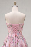 Sweetheart Black A-Line Sequin Floral Homecoming Dress