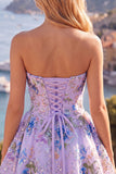 Sweetheart Black A-Line Sequin Floral Homecoming Dress