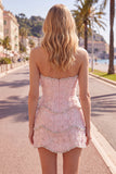 Pink Bodycon Sweetheart Homecoming Dress with Beading