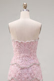 Pink Bodycon Sweetheart Homecoming Dress with Beading