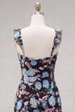 Yellow Bodycon Sequins Floral Homecoming Dress