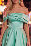 Pink Off The Shoulder A Line 80s Homecoming Dress With Beading