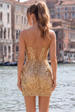 Sparkly Dark Green Strapless Bodycon Homecoming Dress