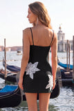 Pink Corset Bodycon Spaghetti Straps Appliqued Homecoming Dress