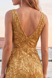 V-Neck Green Cut Out Bodycon Homecoming Dress With Beading