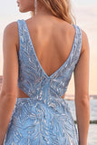 V-Neck Green Cut Out Bodycon Homecoming Dress With Beading