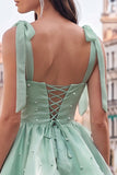 Corset Lilac A Line Square Neck Homecoming Dress With Beading