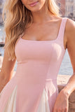 Black White Square Neck A Line Homecoming dress