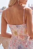 Sparkly Pink Bodycon Spaghetti Straps Homecoming Dress