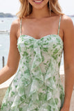 Red Floral Sweetheart A Line Ruffled Homecoming Dress