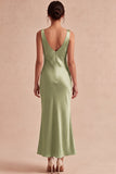 Cowl Neck Mermaid Light Green Midi Dress