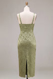 Square Neck Floral Light Green Corset Sheath Wedding Guest Dress