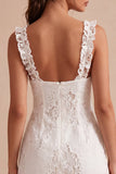 Square Neck Floral Lace Bodycon Little White Dress