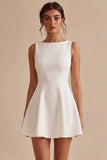 Corset A Line Spaghetti Straps Simple Little White Dress