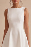 Corset A Line Spaghetti Straps Simple Little White Dress
