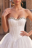 White Strapless Corset A Line Homecoming Dress With 3D Flowers