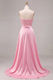 Pink Sequins Strapless Bodycon Homecoming Dress With Overskirt