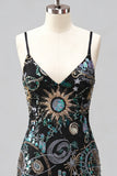 Saprkly V-Neck Bodycon Green Mini Homecoming Dress