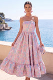 Strapless Brocade Dark Green A Line Midi Wedding Guest Dress