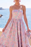 Strapless Brocade Dark Green A Line Midi Wedding Guest Dress
