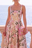 Square Neck Yellow A Line Brocade Midi Wedding Guest Dress