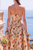 Black Sweetheart Floral A Line Midi Wedding Guest Dress