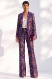 Peak Lapel Blue Single Buckle 2 Piece Suits