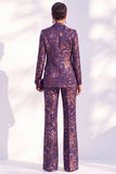 Peak Lapel Blue Single Buckle 2 Piece Suits