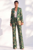 Peak Lapel Blue Single Buckle 2 Piece Suits