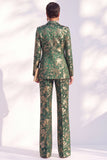 Peak Lapel Blue Single Buckle 2 Piece Suits