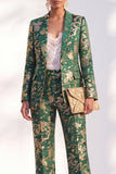 Peak Lapel Blue Single Buckle 2 Piece Suits