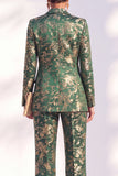 Peak Lapel Blue Single Buckle 2 Piece Suits