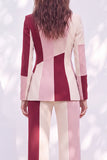 Single Breasted Peak Lapel Pink Burgundy 2 piece Women Suits
