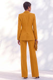 2 Piece Peak Lapel Burgundy Double Breasted Women Suits
