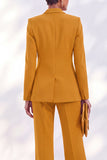 2 Piece Peak Lapel Burgundy Double Breasted Women Suits