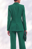 2 Piece Peak Lapel Burgundy Double Breasted Women Suits