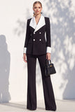 Double Breasted Blue 2 Piece Long Sleeve Women Suits