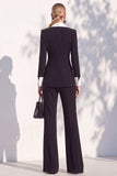 Double Breasted Blue 2 Piece Long Sleeve Women Suits