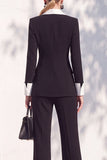 Double Breasted Blue 2 Piece Long Sleeve Women Suits
