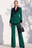 Double Breasted Blue 2 Piece Long Sleeve Women Suits